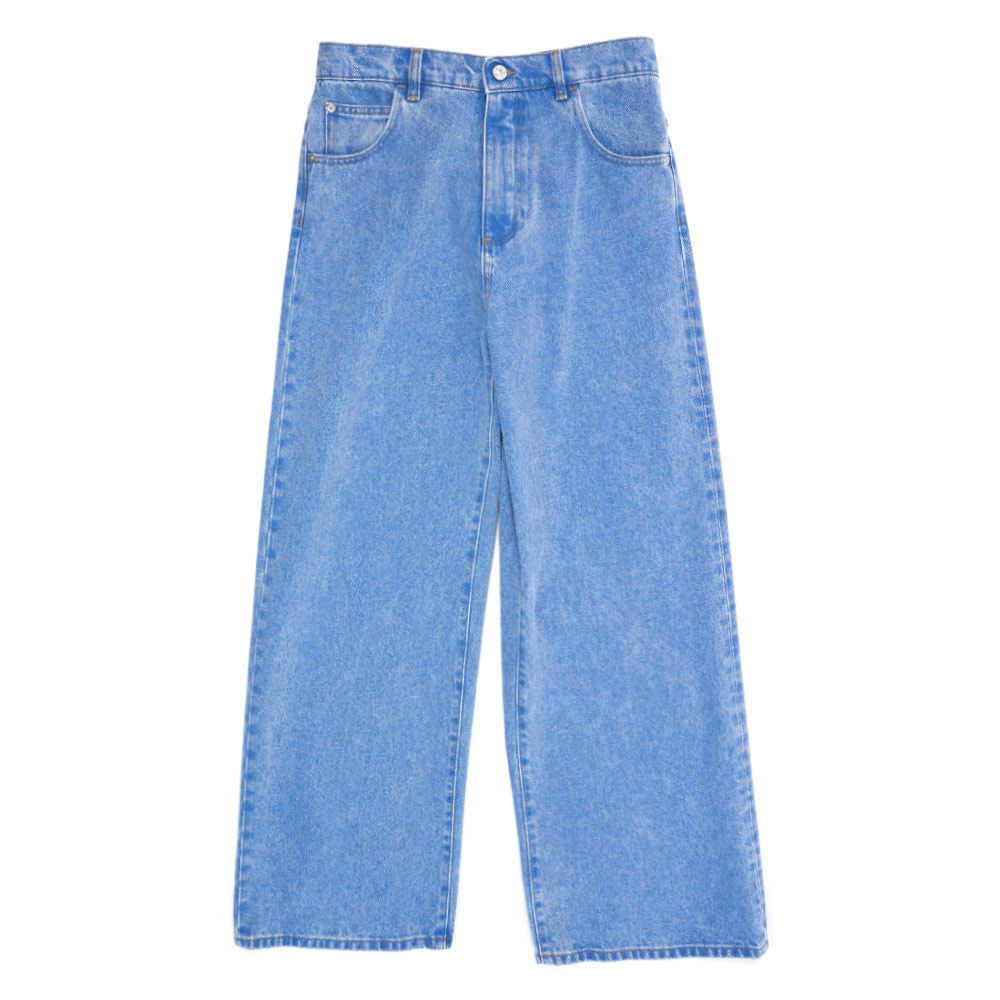 BLUE ORGANIC DENIM WIDE JEANS COBALT