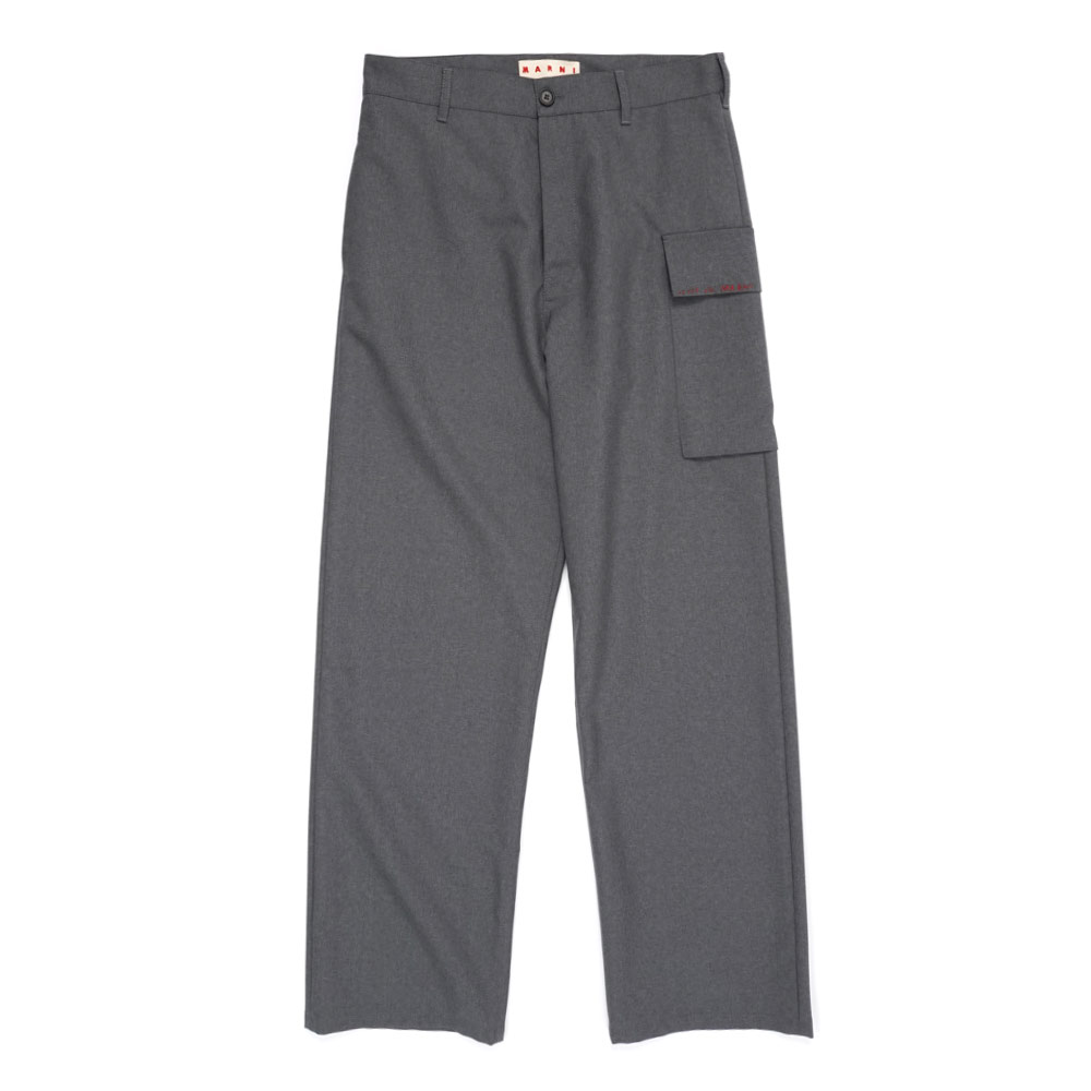 MARNI VIRGIN WOOL CARGO TROUSER GRAY