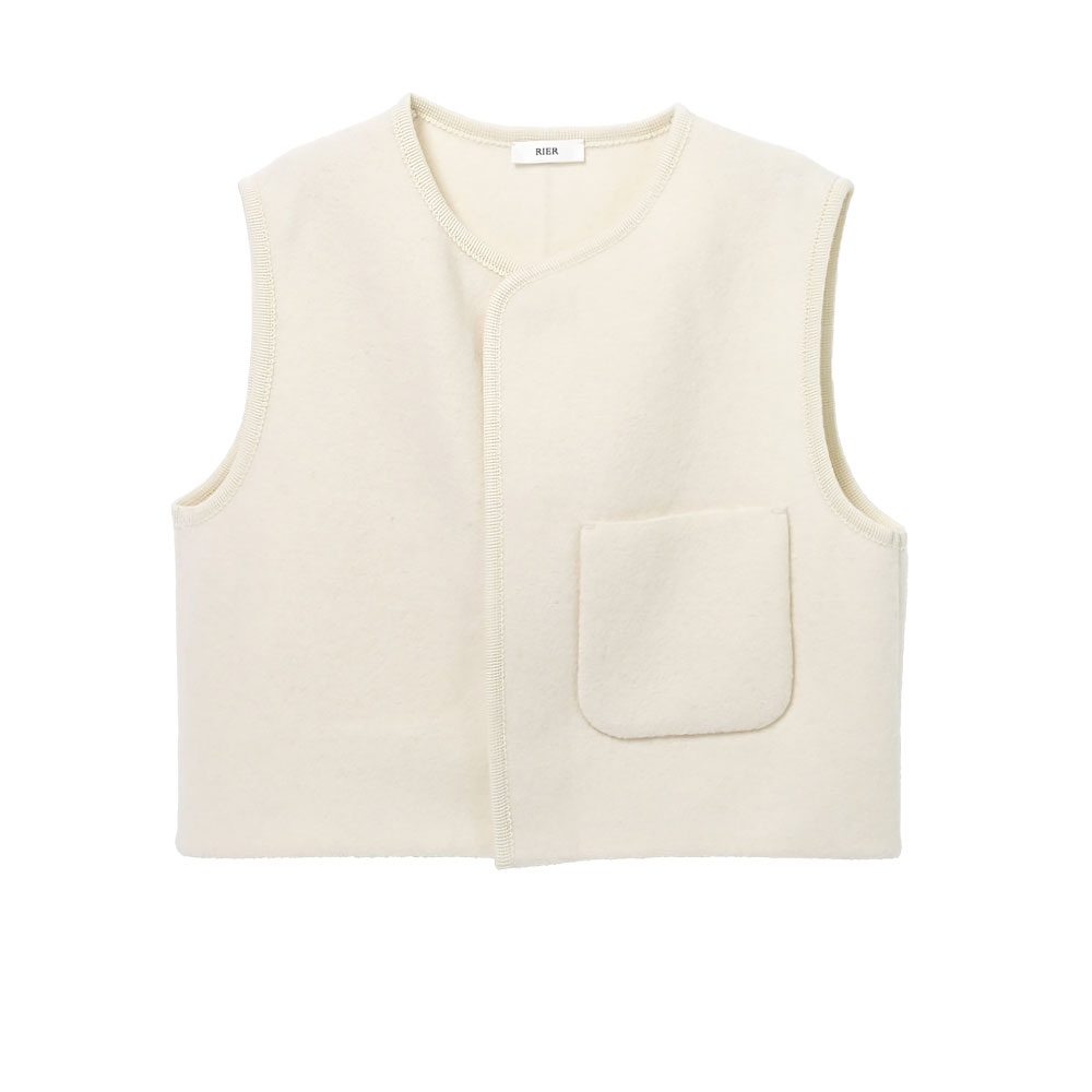 WALKER GILET UTILITY WHITE FELTED LIGHT