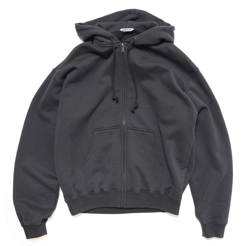 SMOOTH SOFT SWEAT ZIP PARKA INK BLACK
