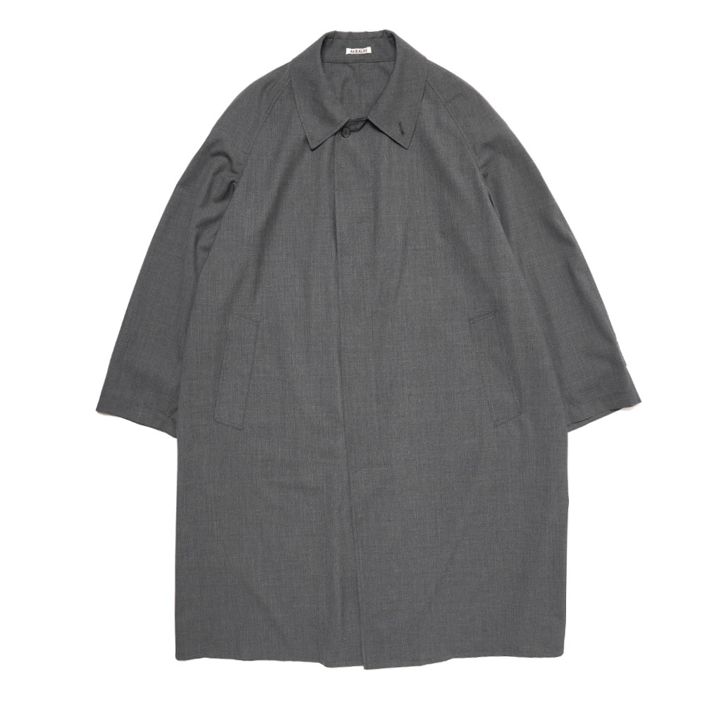 SUPER FINE TROPICAL WOOL SOUTIEN COLLAR COAT TOP CHARCOAL