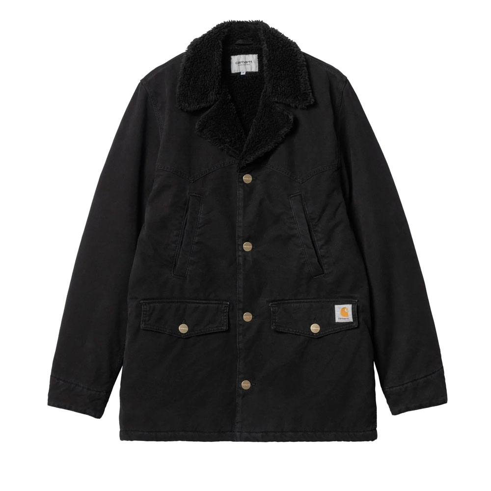 NEWMAN COAT BLACK HEAVY STONE WASH _