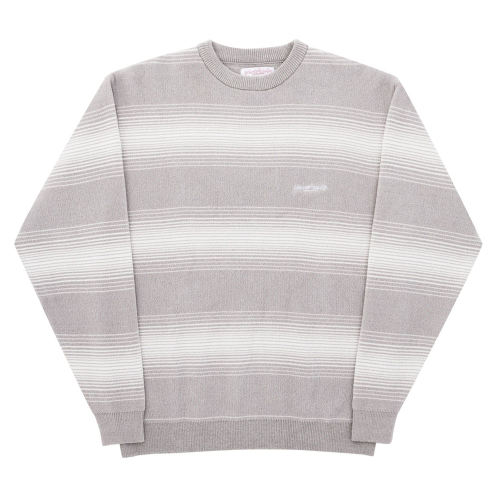 CHENILLE RIPPLE KNIT STONE/OFF WHITE
