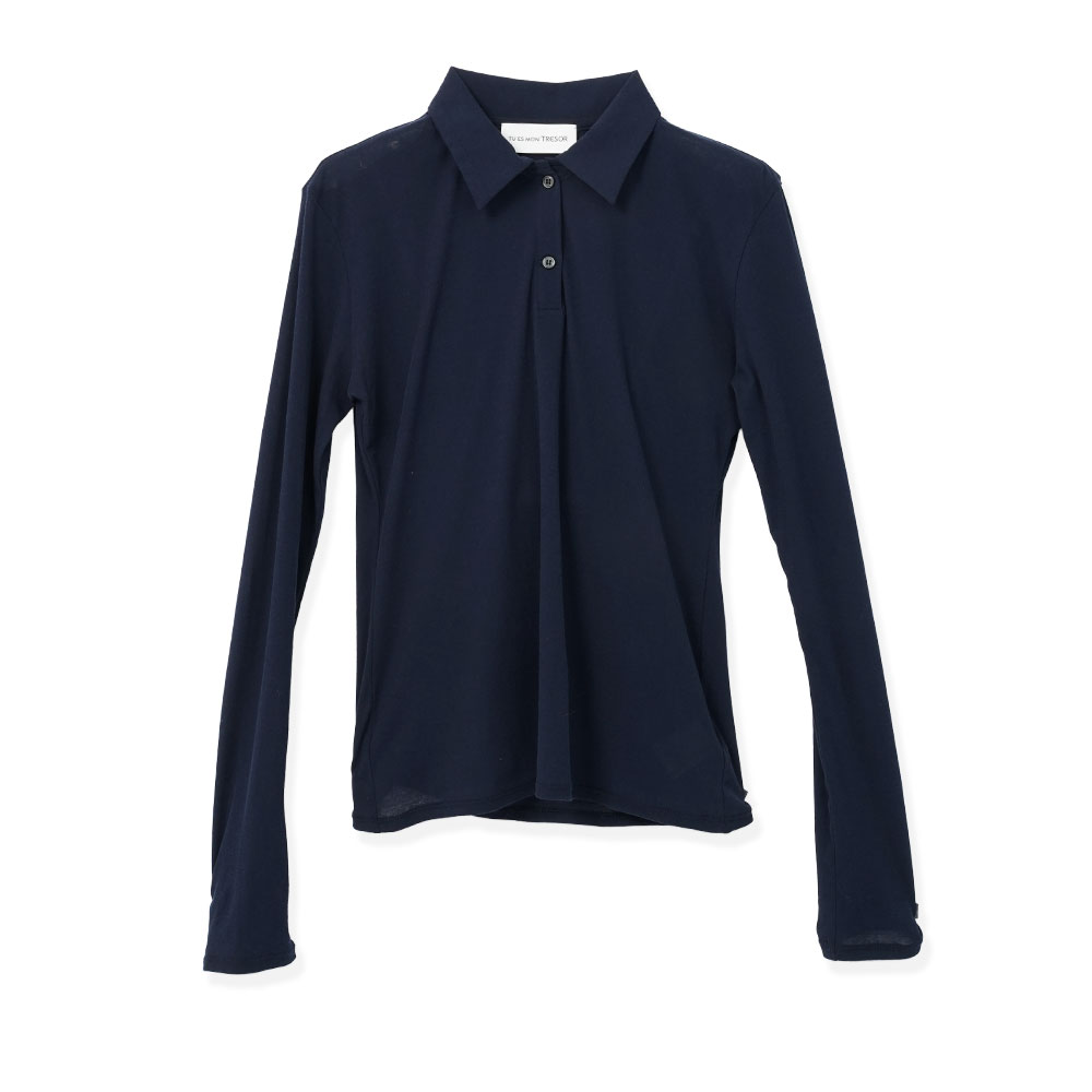 LONG-SLEEVE POLO SHIRT NAVY