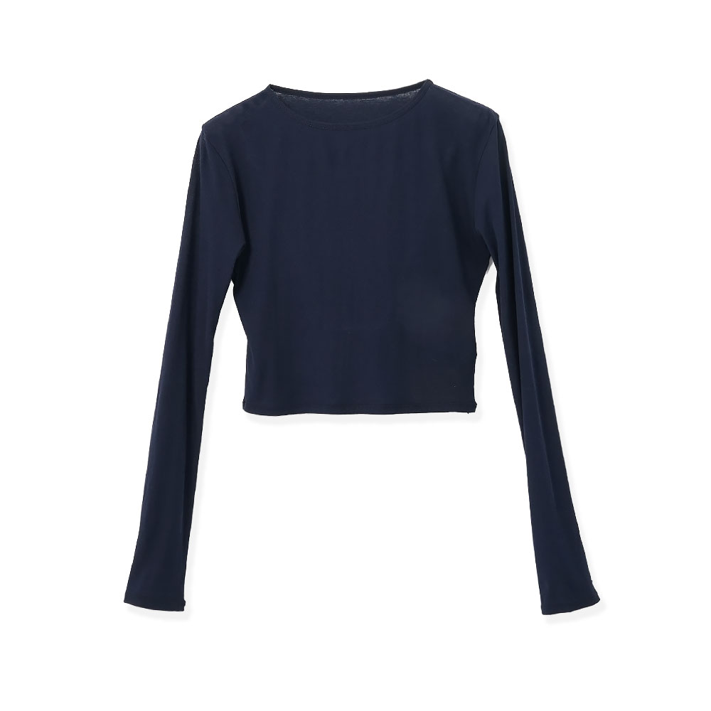 CREW NECK CROPPED TOP NAVY
