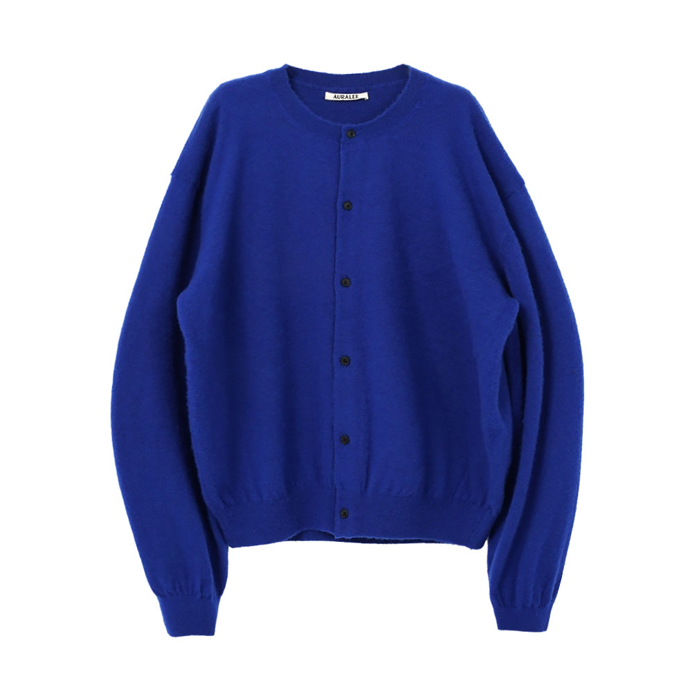 BRUSHED CASHMERE COTTON KNIT CARDIGAN ROYAL BLUE A26SC01CC