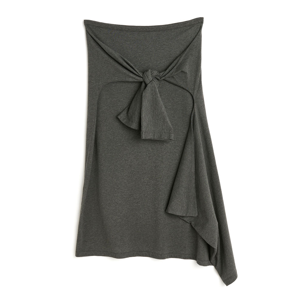 SASH SKIRT DARK GREY MELANGE JERSEY