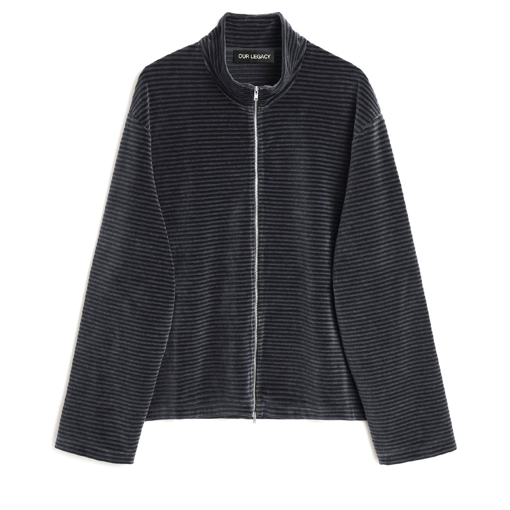 SHRUNKEN FULLZIP POLO PHANTOM STRIPE VELOUR