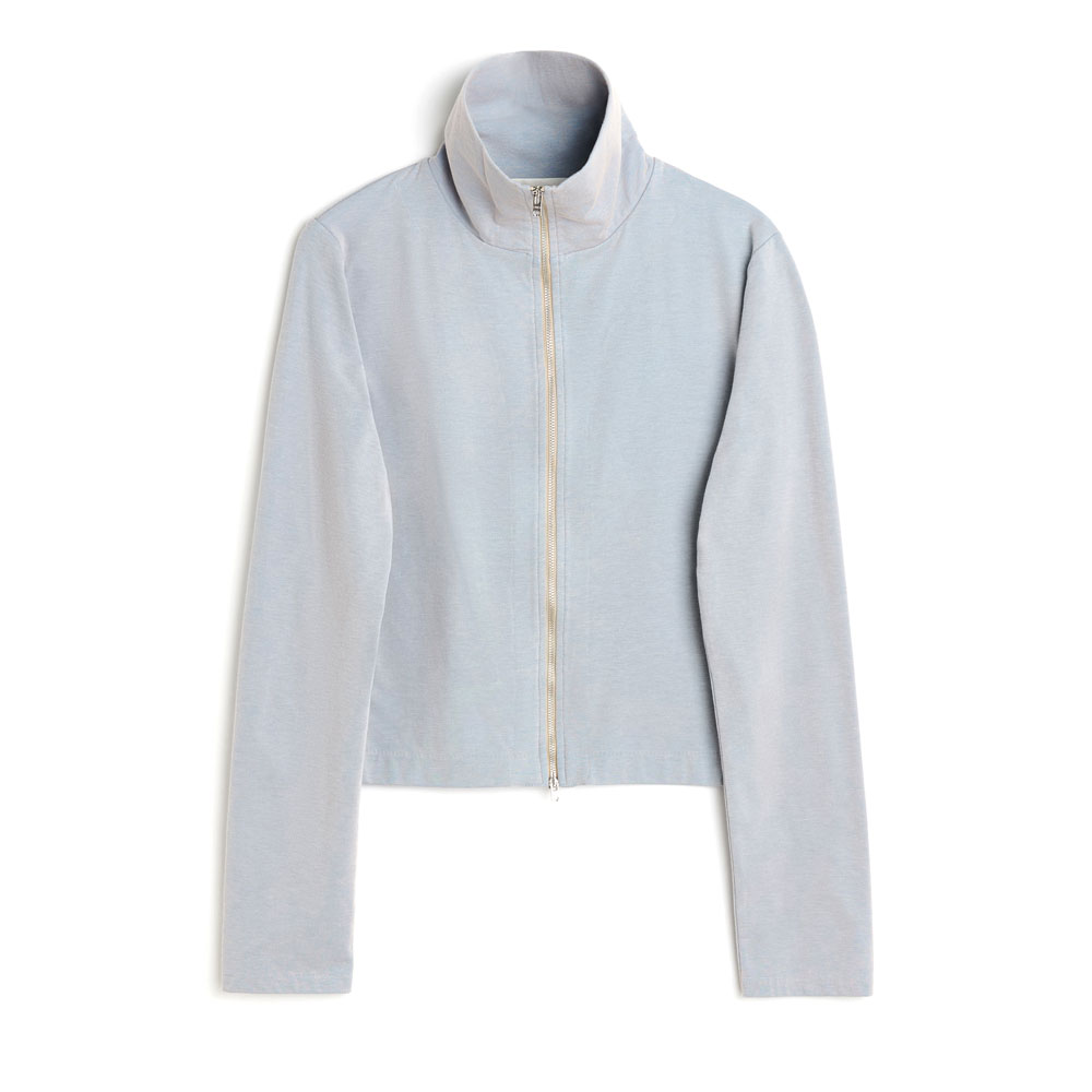 SLIM ZIP LONGSLEEVE SOLARO BLUE MICRO RIB