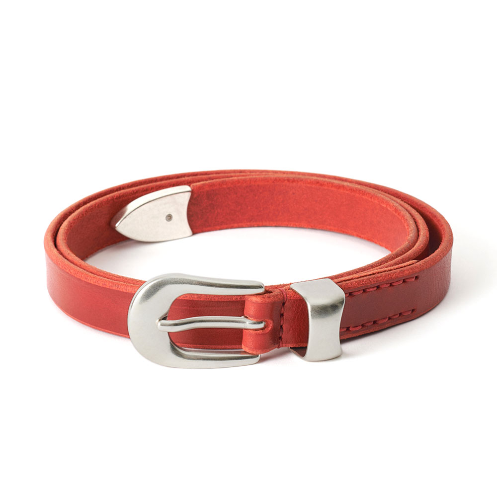 2CM BELT LIPSTICK RED LEATHER