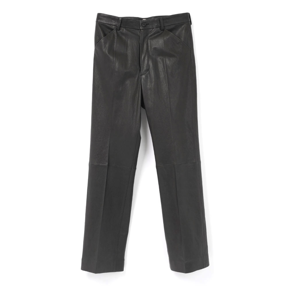 TEXTURED LAMB LEATHER PANTS BLACK A26SP02BL