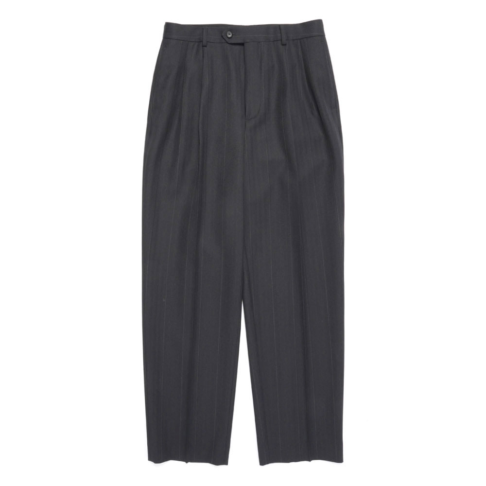 BLUEFACED WOOL TWO-TUCK SLACKS NAVY STRIPE A25SP02BA