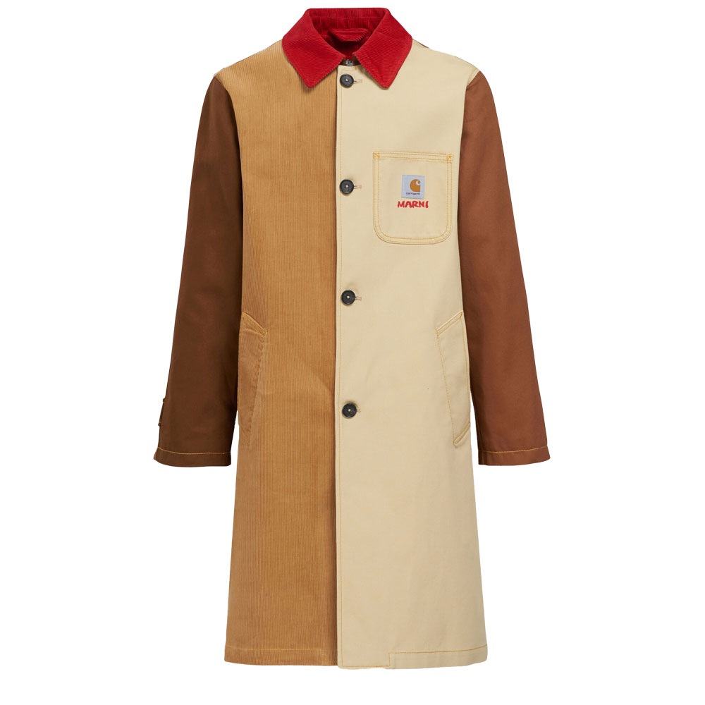 MARNI × CARHARTT WIP COLOR BLOCK COAT BROWN_