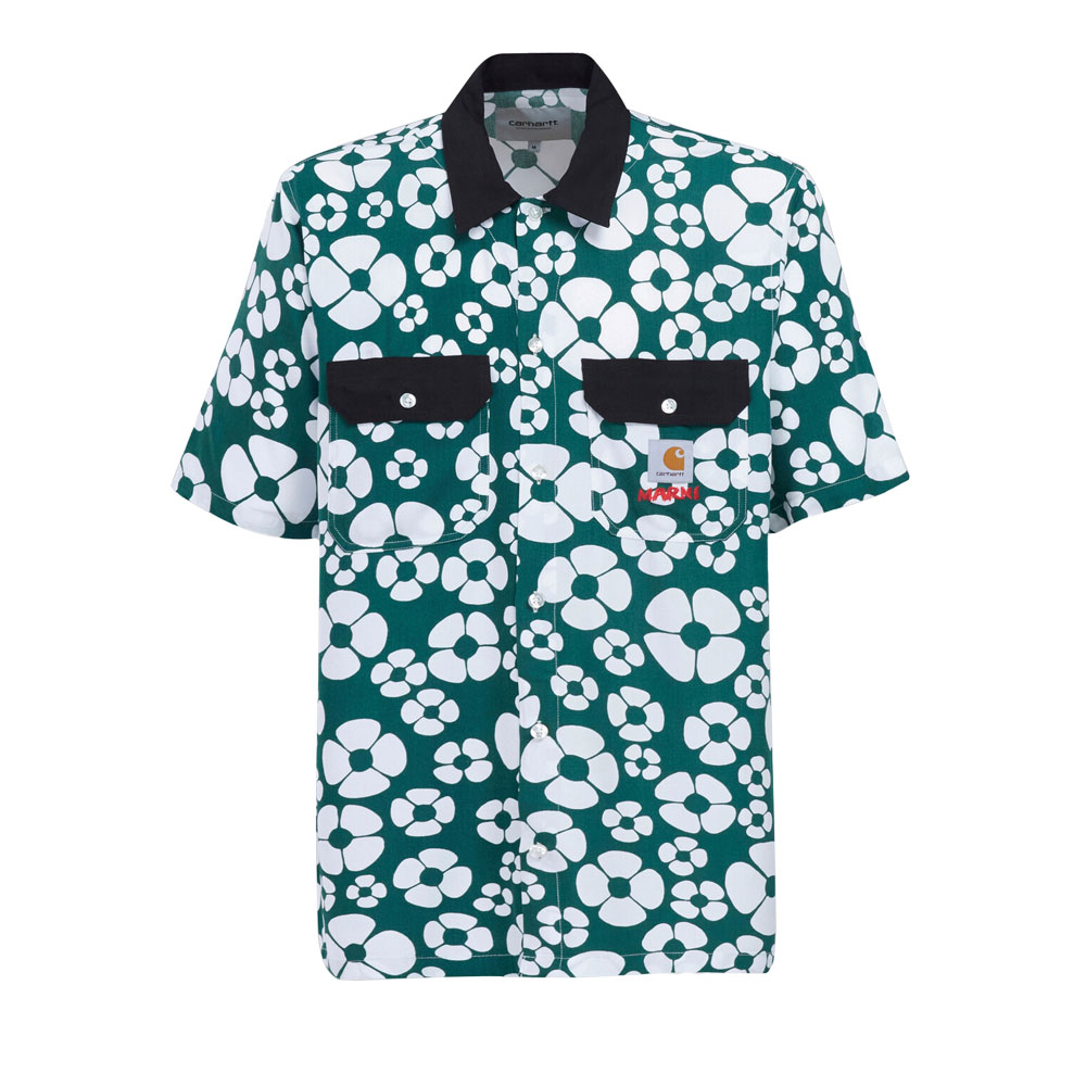 MARNI × CARHARTT WIP SHORT SLEEVED FLORAL SHIRT GREEN_