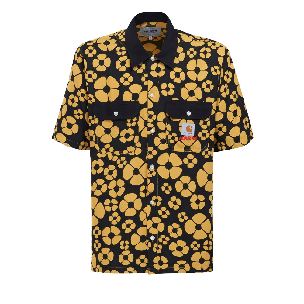 MARNI × CARHARTT WIP SHORT SLEEVED FLORAL SHIRT YELLOW_