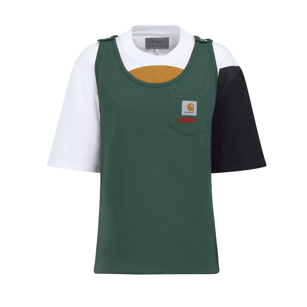 MARNI × CARHARTT WIP LOGO POCKET T-SHIRT GREEN_