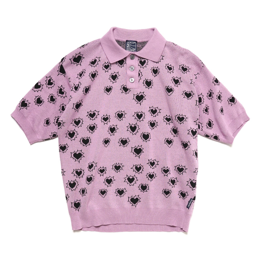 MEN HEARTS POLO JUMPER KNIT PINK
