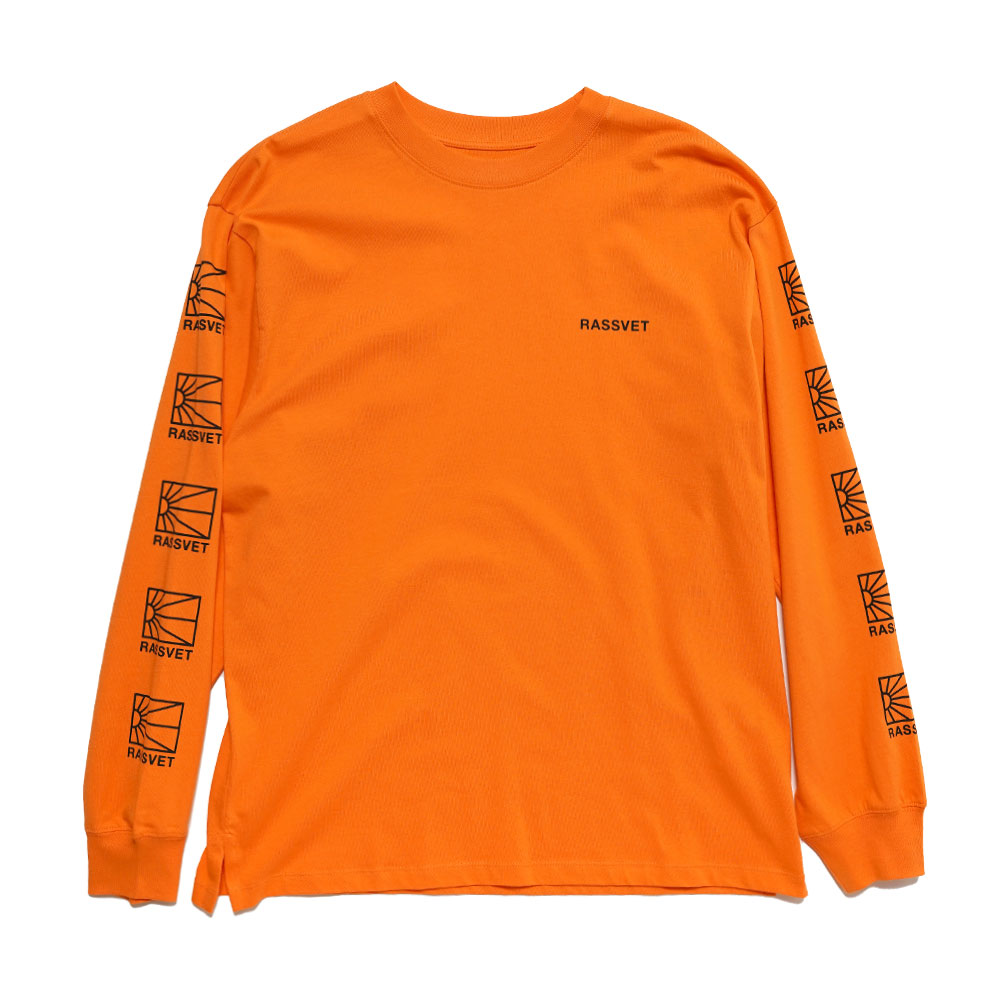 MEN LS MULTI LOGO TSHIRT KNIT ORANGE