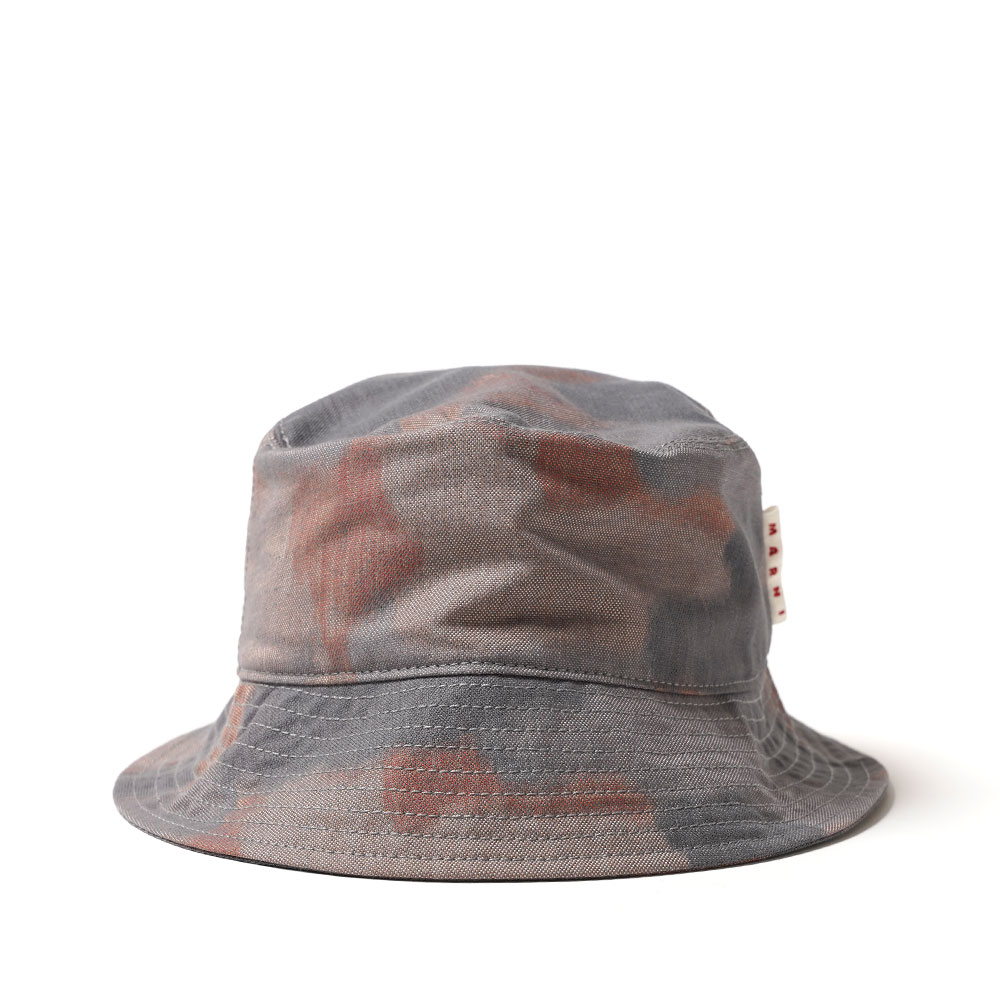 CLOUDS PATTERN CANVAS HAT BROWN