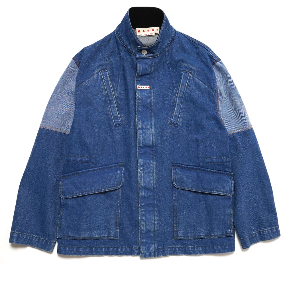 JACKET IN COATED BLUE DENIM OCEAN