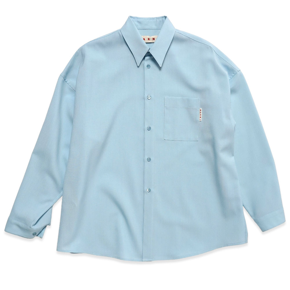 TROPICAL WOOL SHIRT LIGHT BLUE _