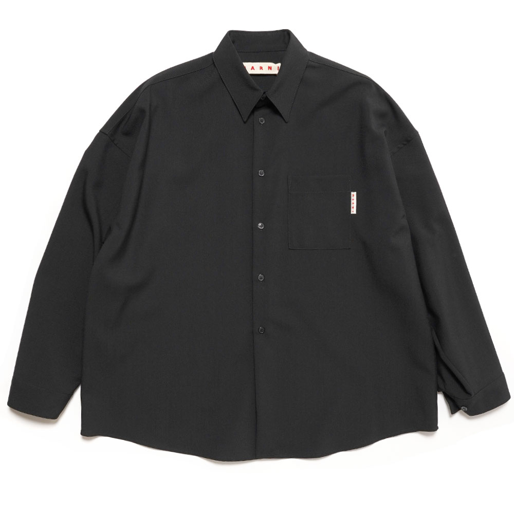 TROPICAL WOOL SHIRT BLACK _
