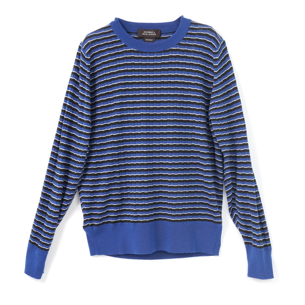 ASHBY JUMPER BLUE/DARK BROWN/NAVY Produced in partnership with John Smedley