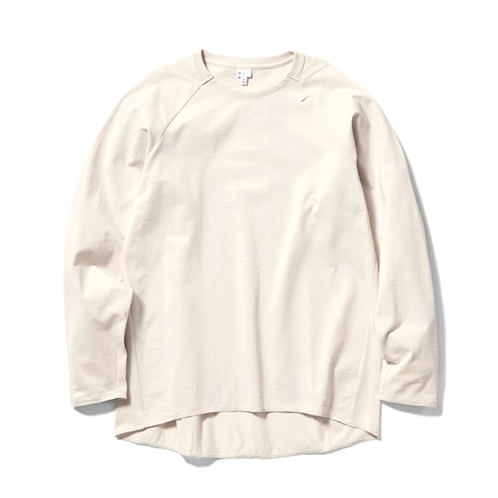 GZ46103 PANELED MESH L/S TOP WHITE SAND