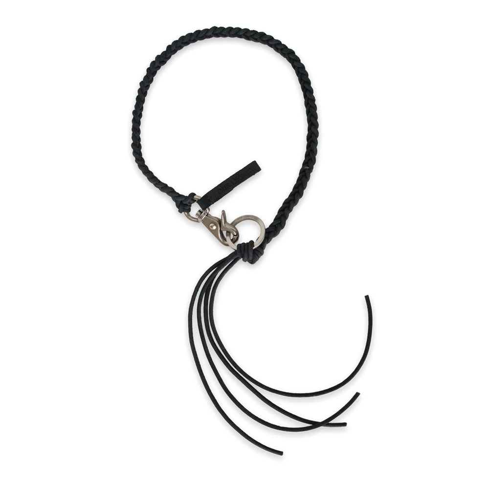 BRAIDED LADON BLACK LEATHER