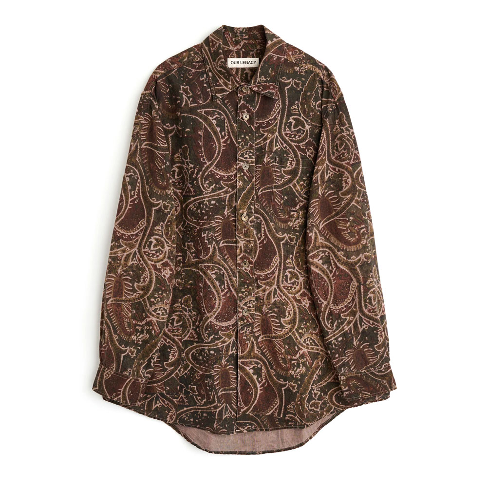 VAST SHIRT OVERDYED SNAKE PAISLEY PRINT