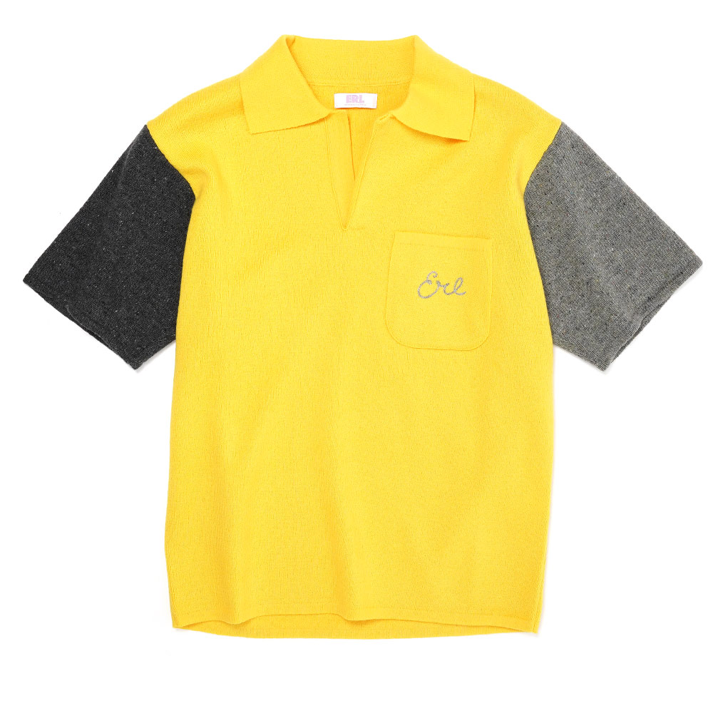 BICOLOR POLOSHIRT WITH LOGO EMBROIDERY YELLOW