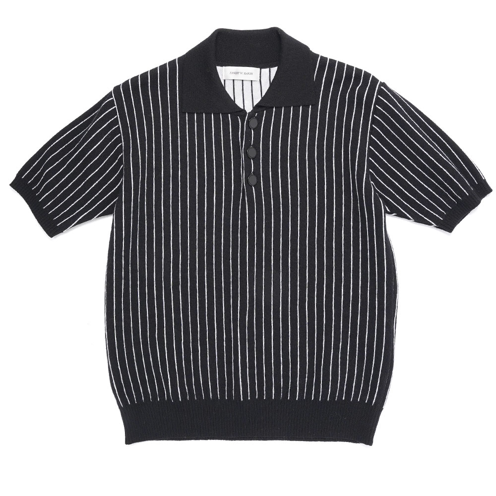 PIN STRIPE POLO BLACK & WHITE