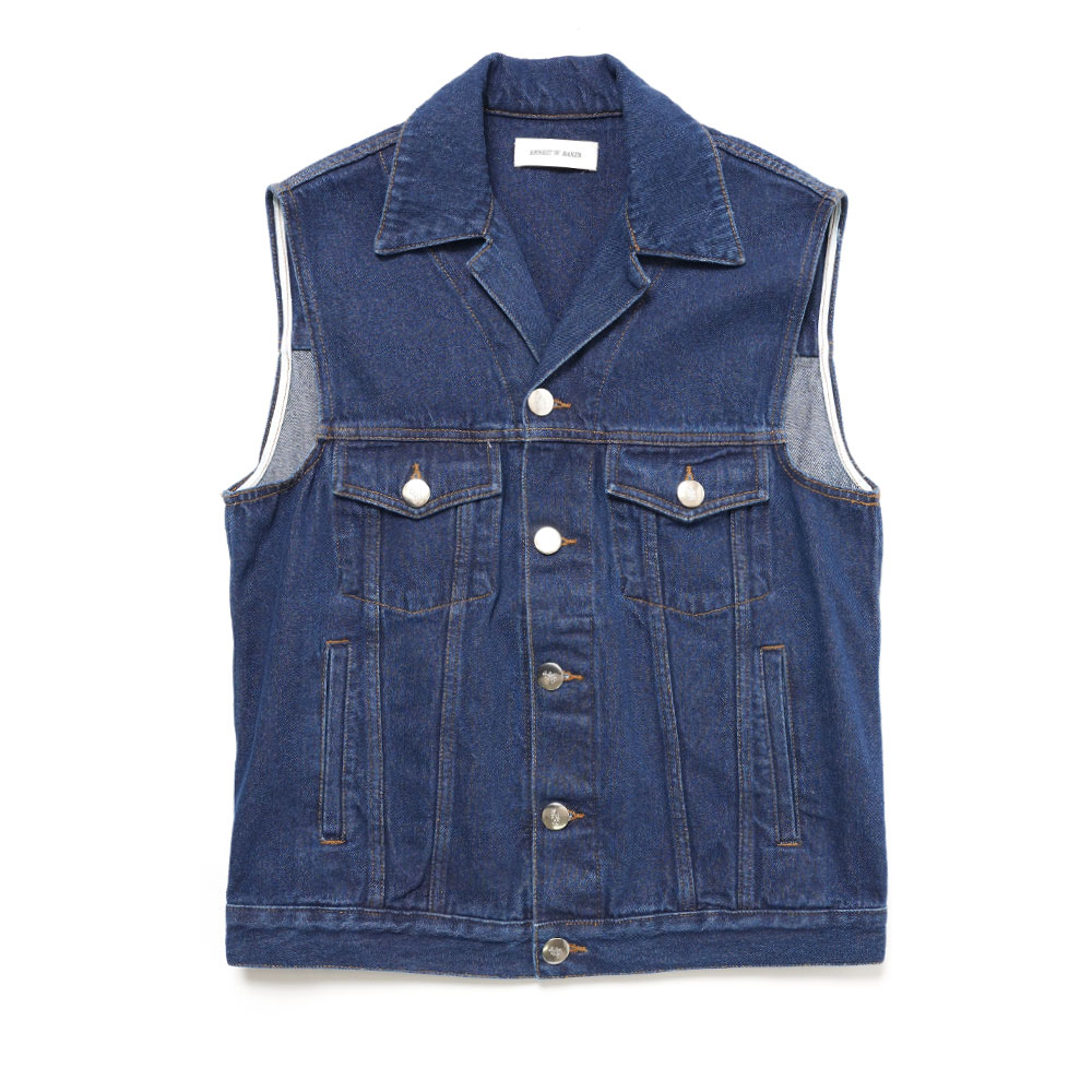 SLEEVELESS DENIM JACKET DARK