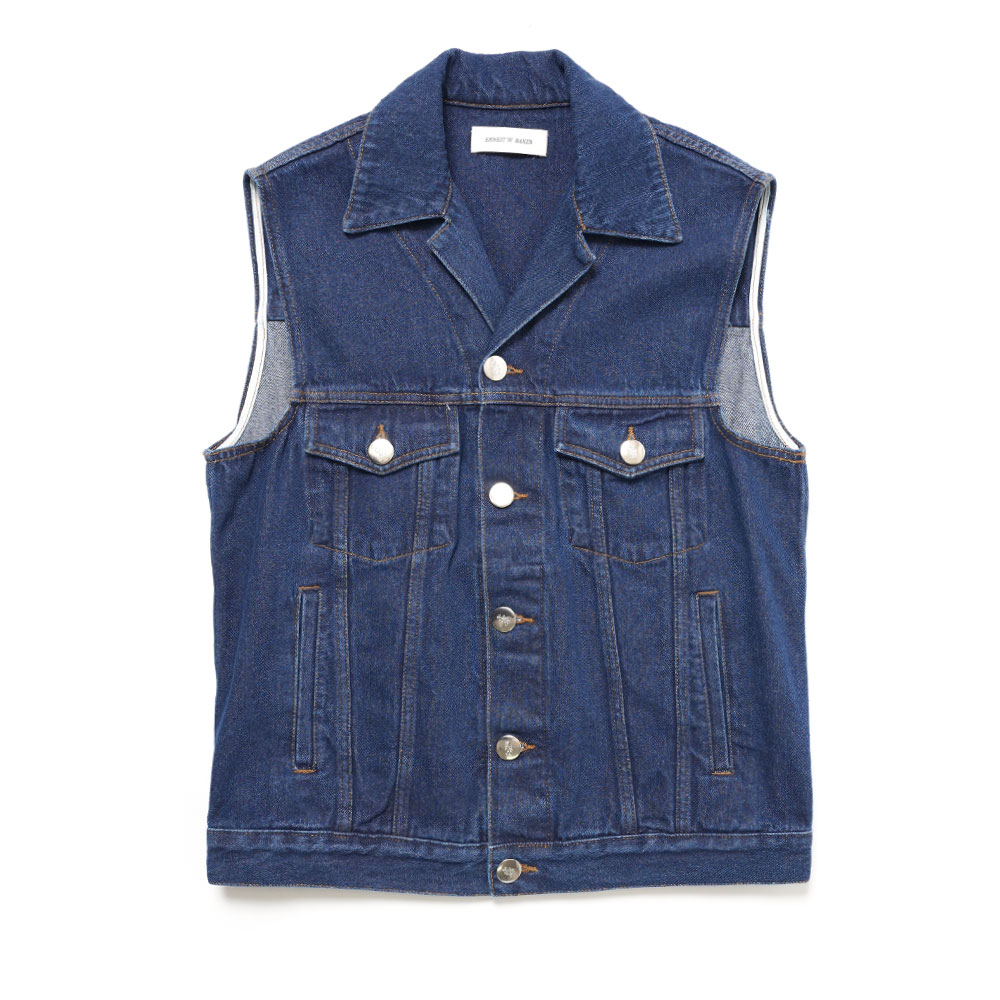 SLEEVELESS DENIM JACKET DARK _