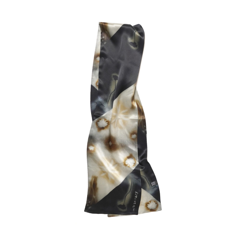 LONG SILK SCARF GUST FLOWER PRINT