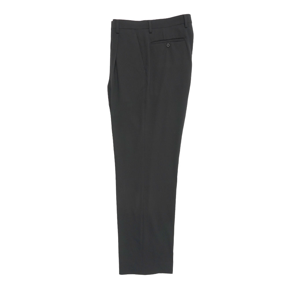 HARD TWIST WOOL VIYELLA SLACKS BLACK