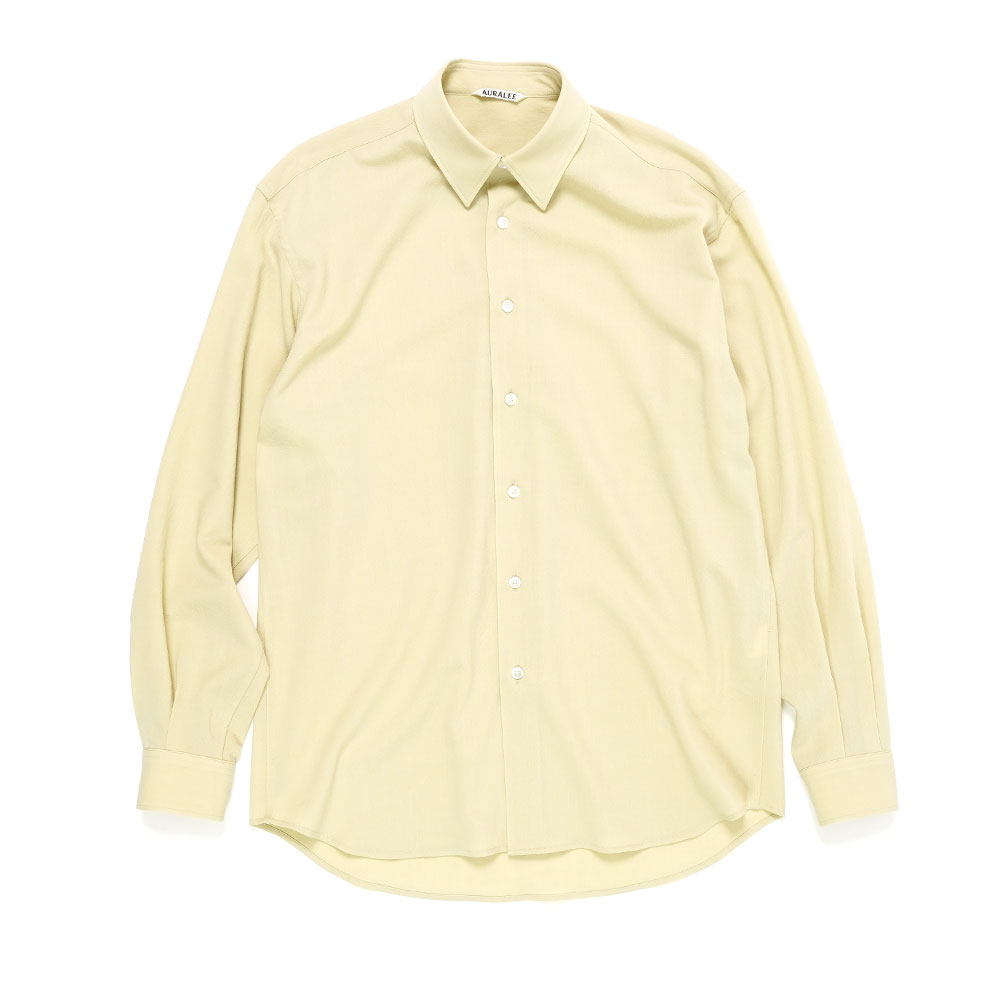 HARD TWIST WOOL VIYELLA SHIRT IVORY YELLOW _