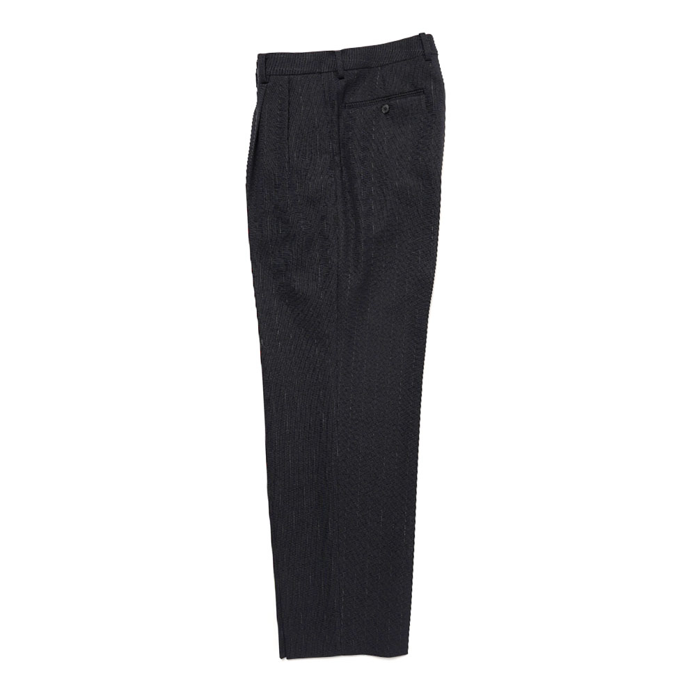 HARD TWIST WOOL PANAMA STRIPE SLACKS NAVY STRIPE