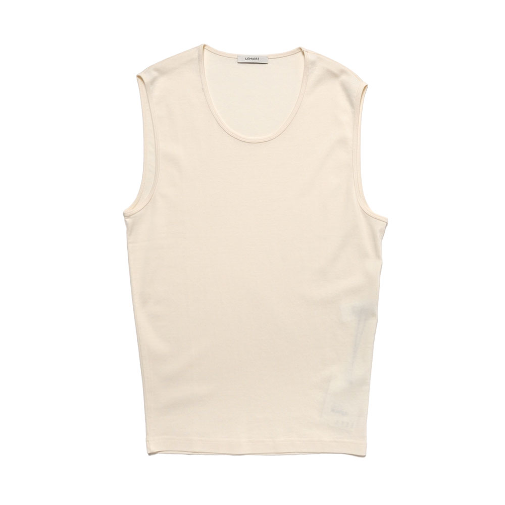RIBBED TANK TOP LIGHT CREAM
