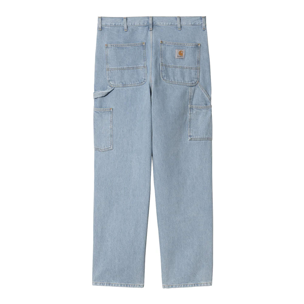 DOUBLE KNEE PANT BLUE HEAVY STONE BLEACH