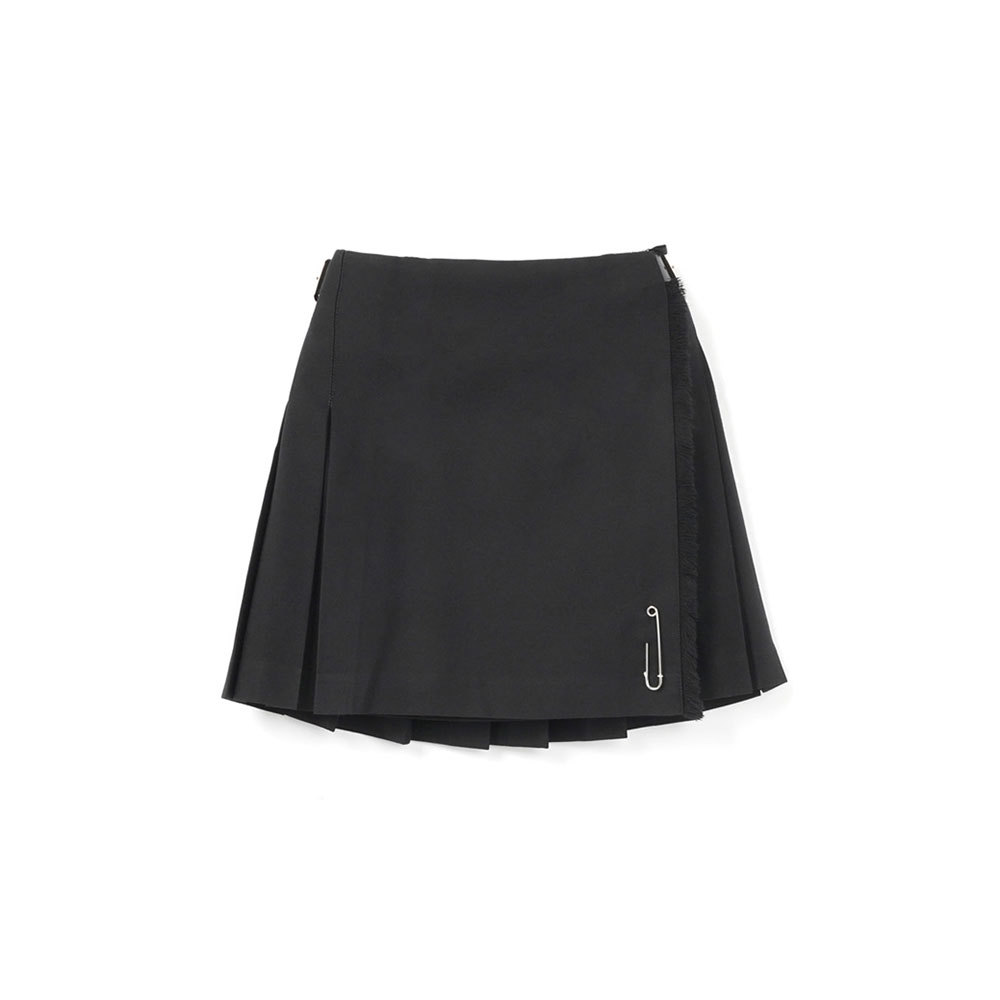 THE SHORT FINE GABERDINE KILT BLACK
