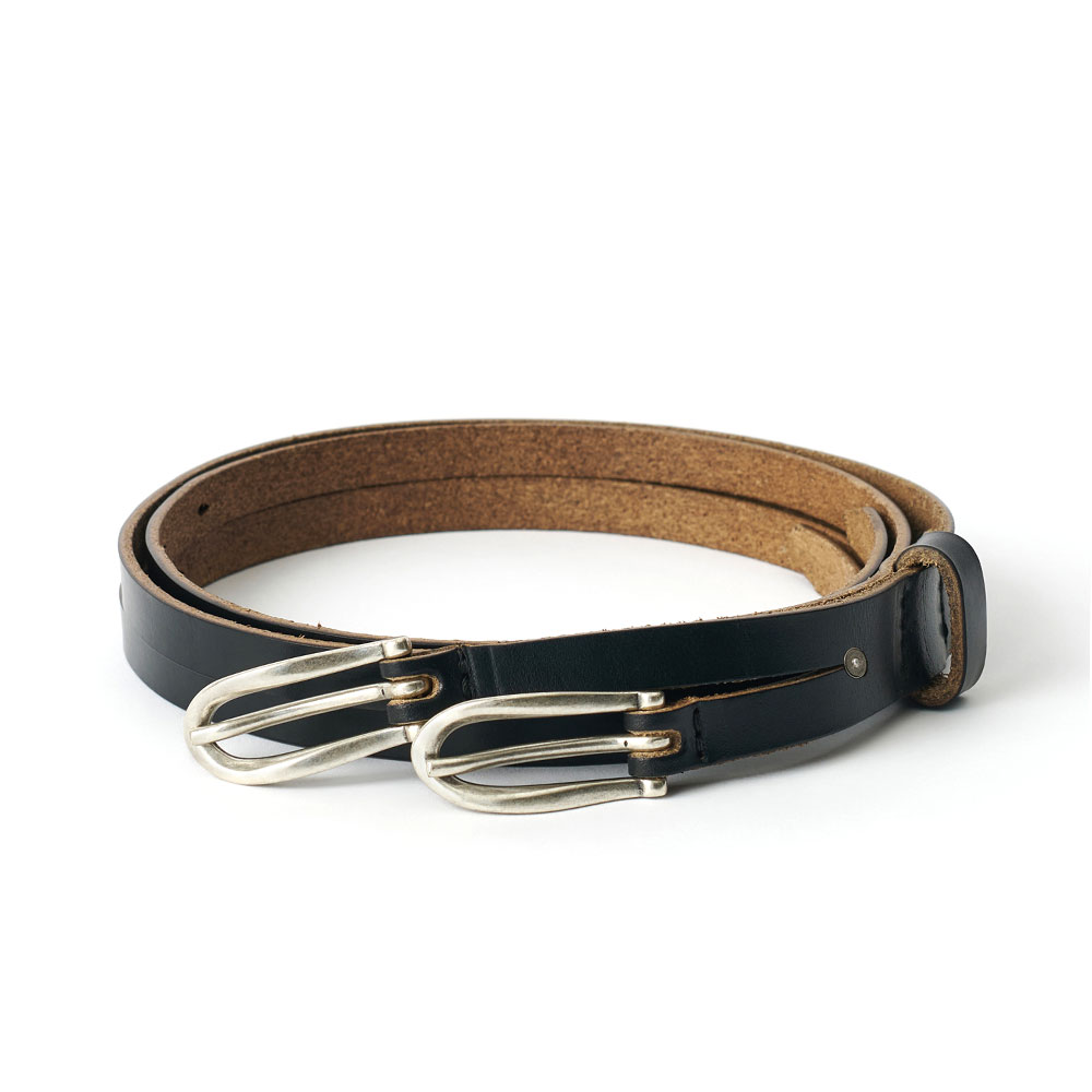 TWIN TONGUE BELT BLACK CHROMEXCEL LEATHER