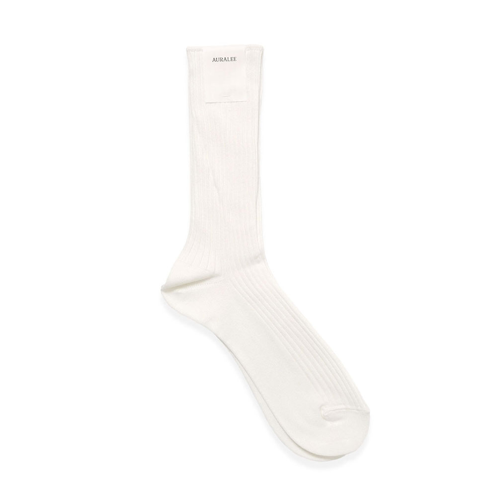 GIZA HIGH GAUGE SOCKS MENS WHITE