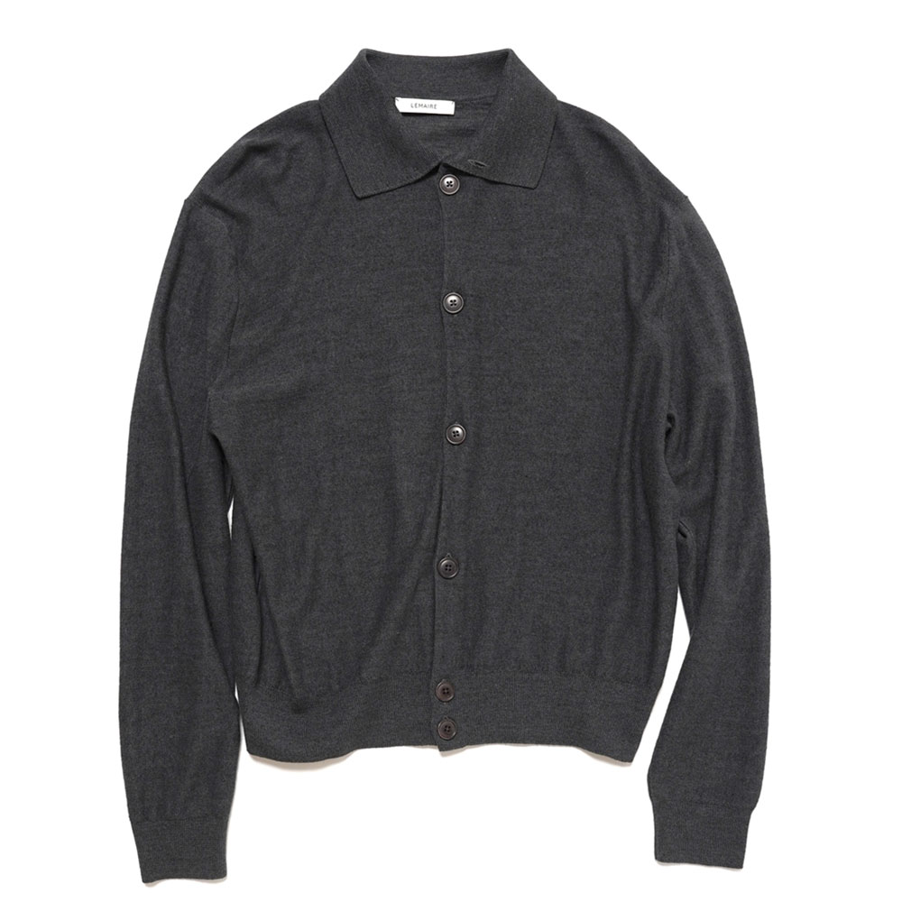 CONVERTIBLE COLLAR KNIT SHIRT ZINC _