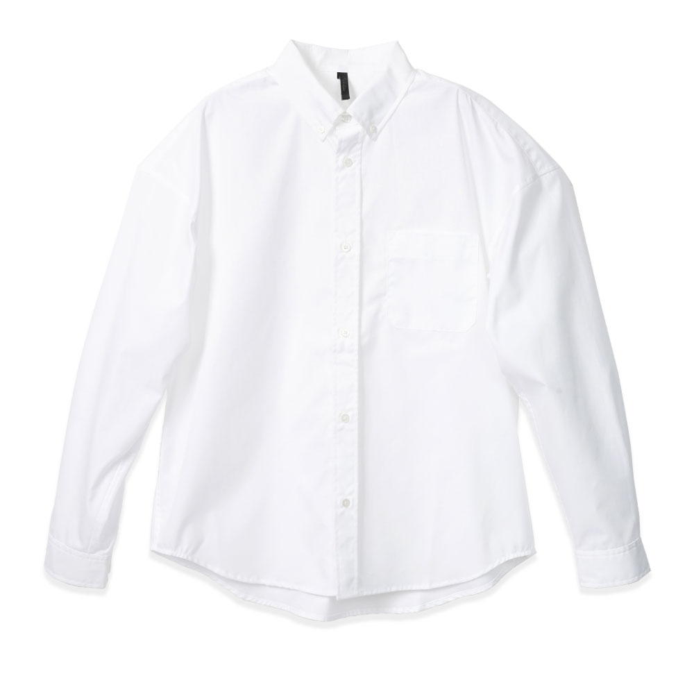 MMW POPLIN BUTTON UP SHIRT WHITE
