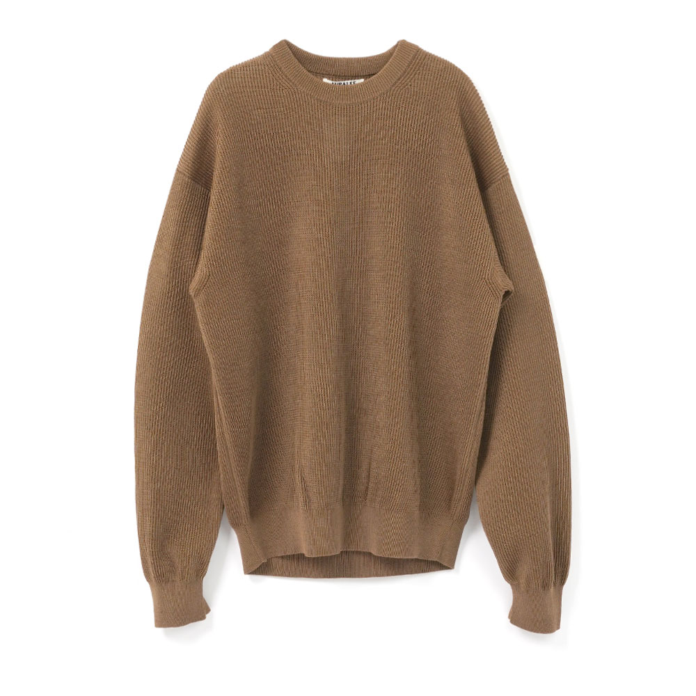 FLAT YARN RIB KNIT P/O A26SP01SY LIGHT BROWN