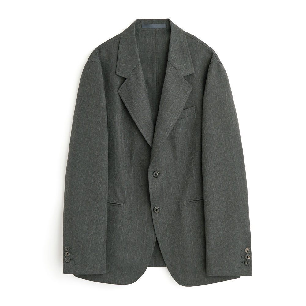 UNCONSTRUCTED CEREMONY BLAZER SHARK PINSTRIPE HERRINGBONE