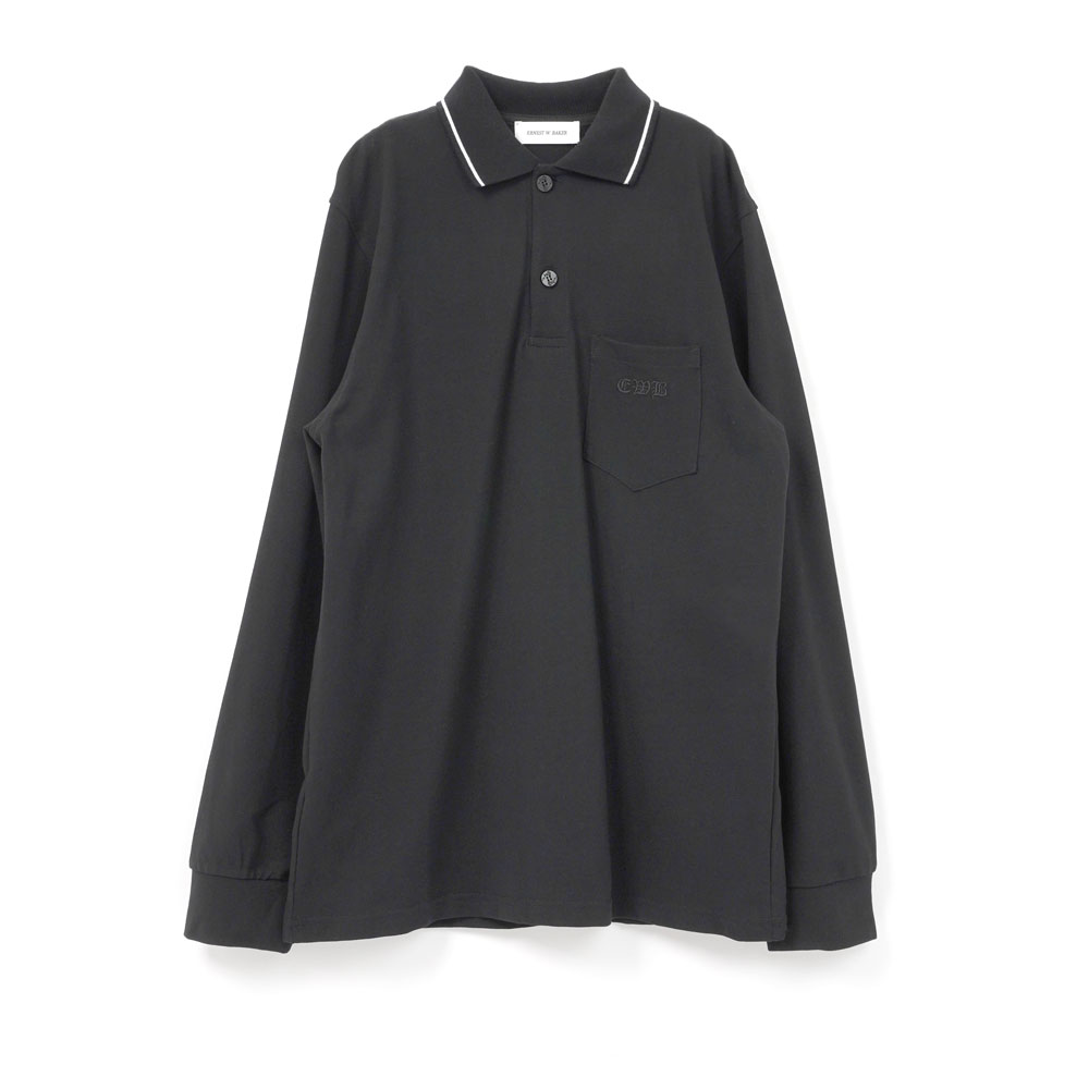 EWB LONG SLEEVE POLO BLACK/WHITE