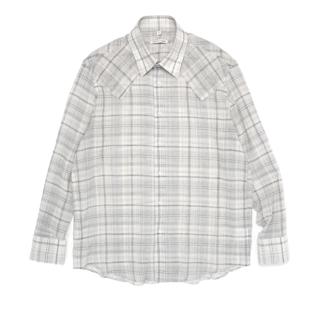 WESTERN BUSINESS SHIRT WHITE/BLACK PLAID