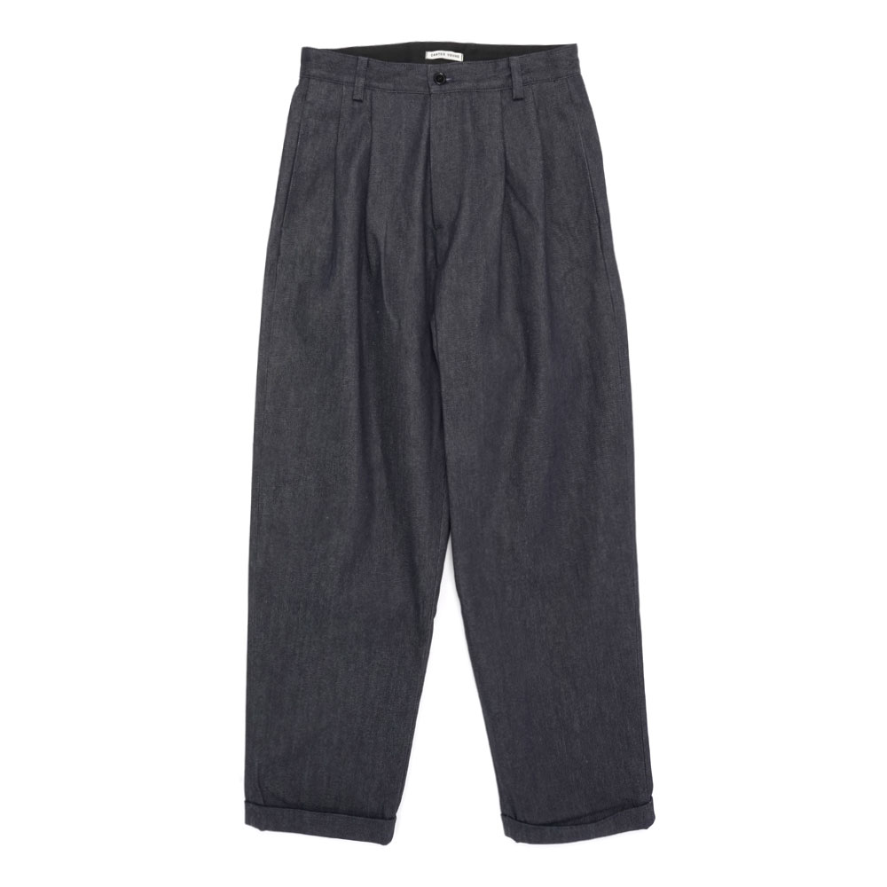 DENIM PLEATED TROUSER RAW INDIGO